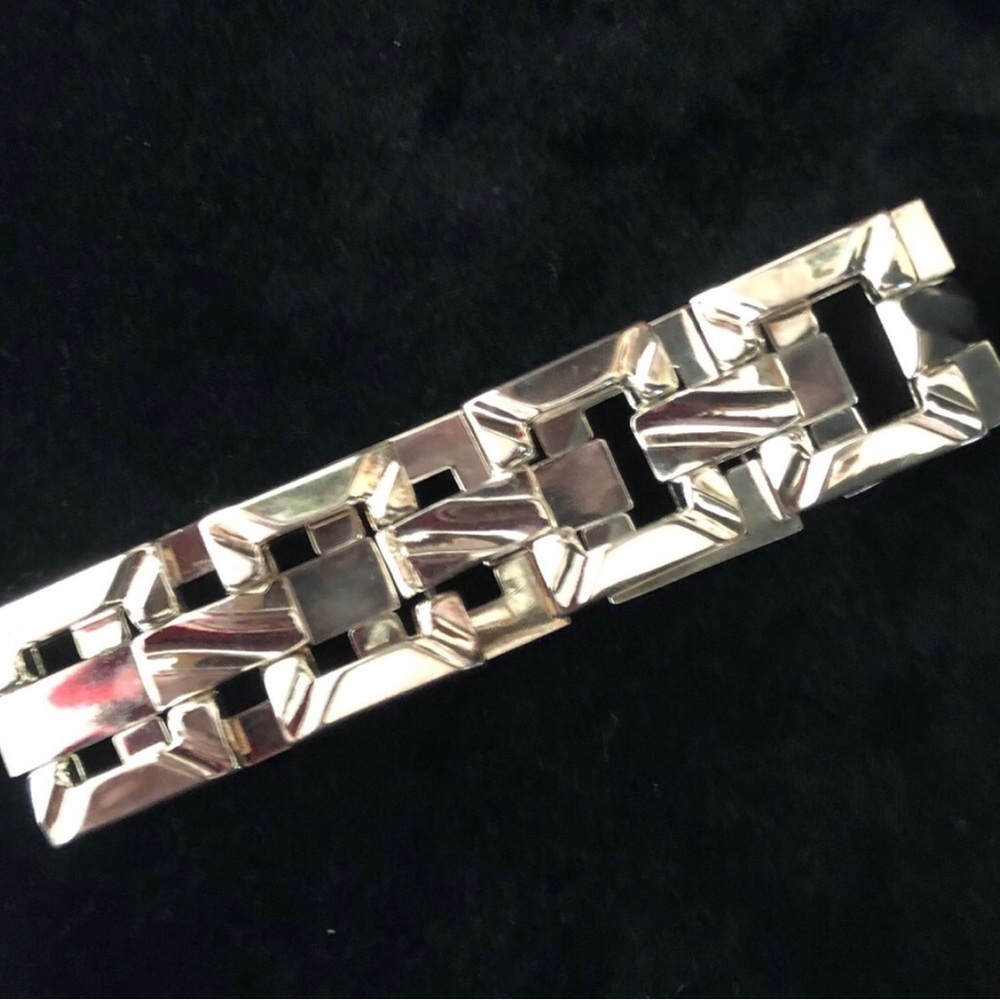 $168 Estate Bracelet Sterling Silver 27.1 Grams Marked 925 ITALY - Picture 3 of 7
